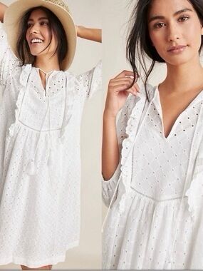 Anthropologie Thames Eyelit Mini Dress Size 0